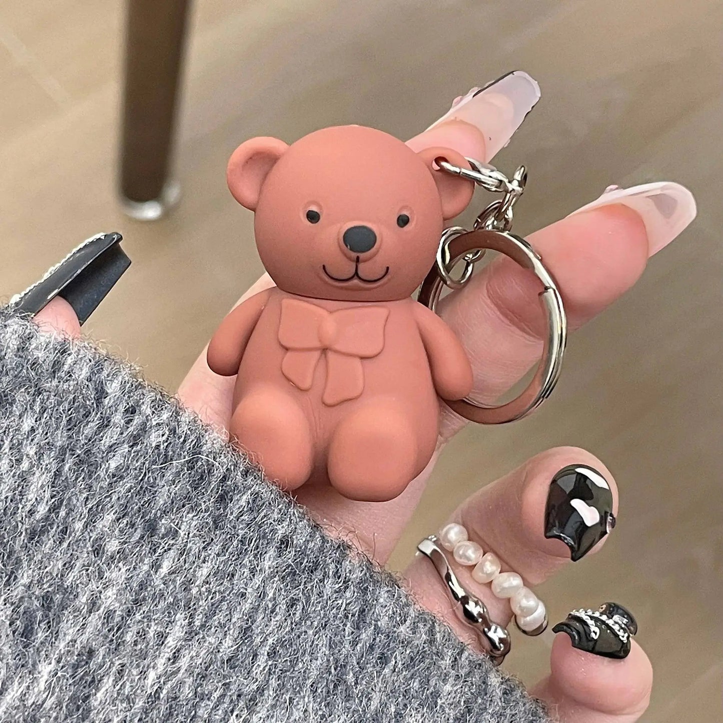 Cute Bear Keychain with Mini Lip Mud - 6 Colors
