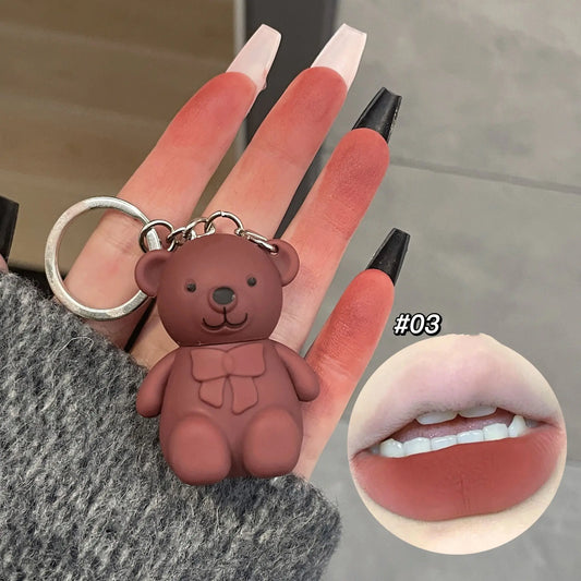 Cute Bear Keychain with Mini Lip Mud - 6 Colors
